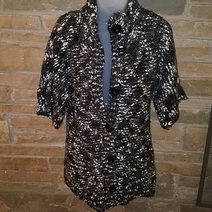 Hand knitted Black sweater cardigan coat